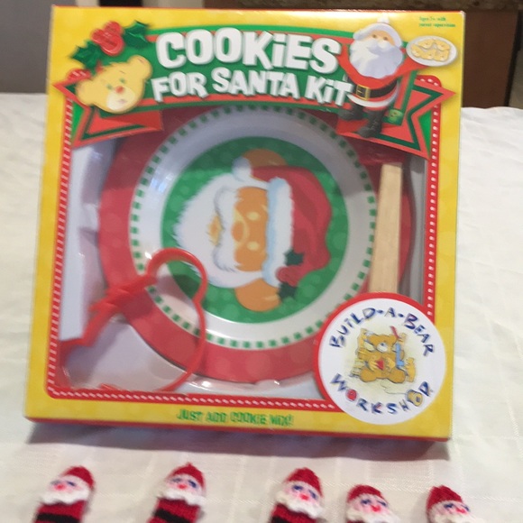 Build a Bear cookies for Santa 3 piece set & 10 Santa Finger puppets NEW Cute - Picture 4 of 6